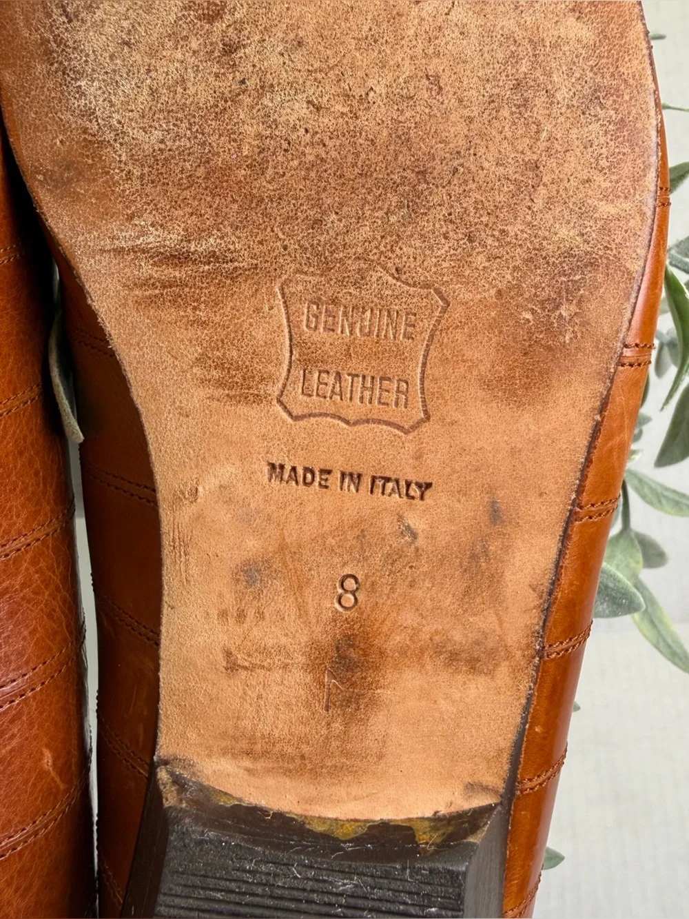 Maserati Vintage Brown Genuine Leather Italian Made Women's Flats Size 8